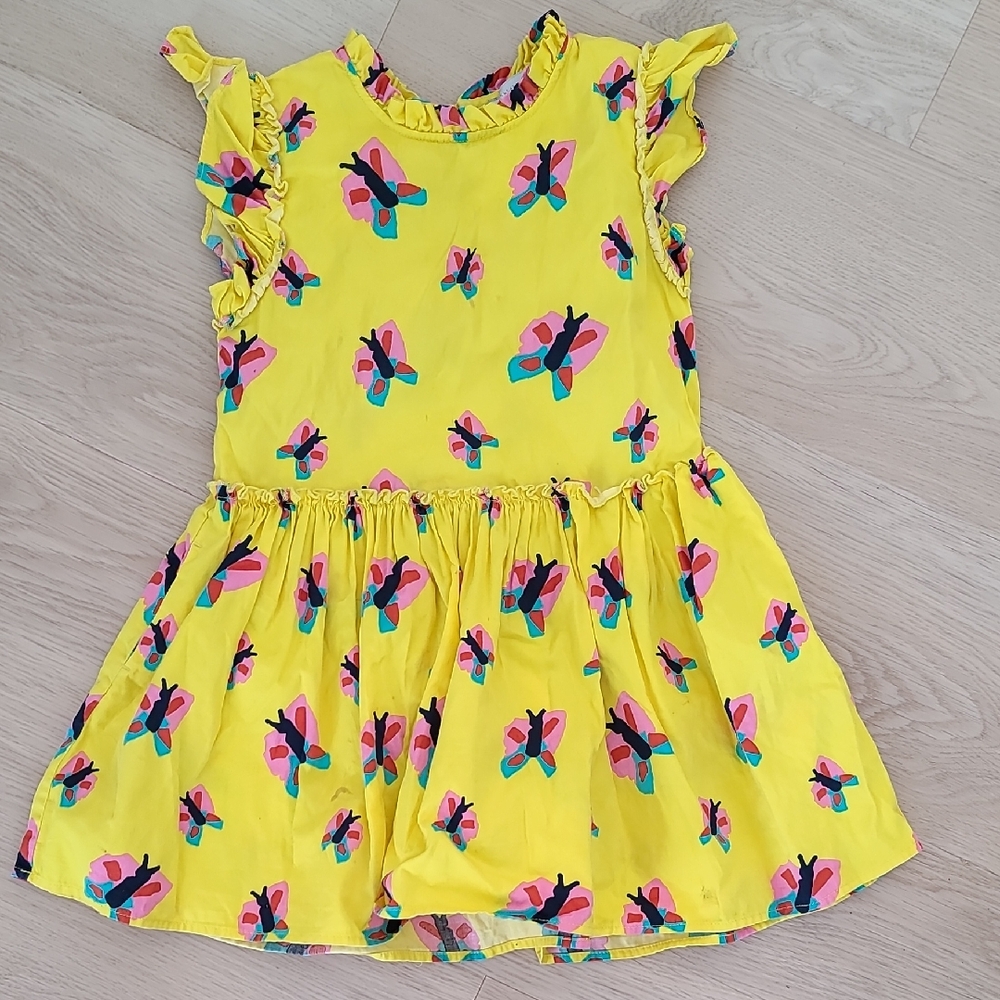 Stella McCartney Kids Yellow Dress with Butterfly Print